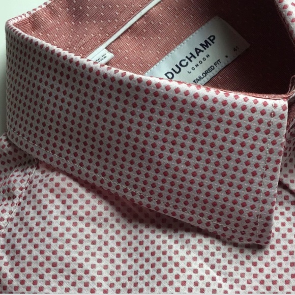 DUCHAMP London tailored fit light burgundy  colour cotton shirt Sz 16 / 40 - Picture 6 of 13